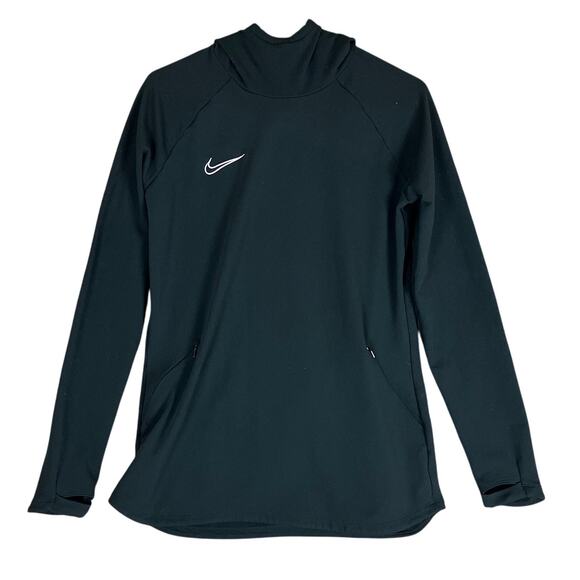 Nike Womens Sweater Black Hooded Dri Fit Slim Fit Thumb Holes Medium - Picture 1 of 12